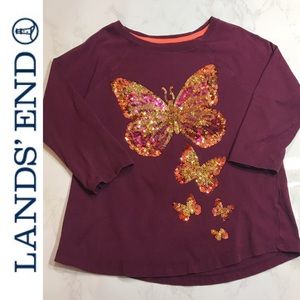 Land’s End Sequin Butterfly Long Sleeve Tee